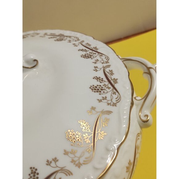 Vintage Coalport England Vegetable/Soup Tureen  "Burgundy" Pattern 10 1/2" - Picture 4 of 15